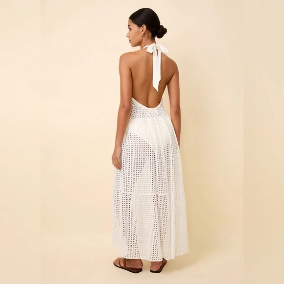 NWT Solid & Striped x REVOLVE Kai white Brule Leaf Eyelet maxi dress size xsmall - Picture 2 of 14